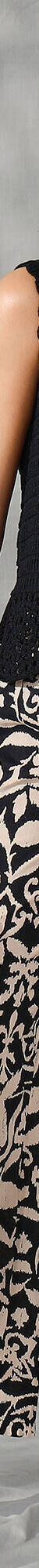 Pantalon large fluide, imprimé bicolore (noir / beige) Pantalon large fluide, imprimé bicolore (noir / beige)